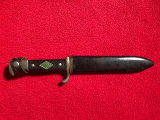 Vintage German Post Ww2 Boy Scout Fighting Knife With Metal Sheath Great Cond.
