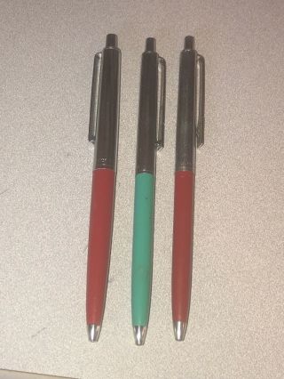 3 Vintage Papermate Pens: 2 Double Hearts,  1 With Initial ‘w’ - 2 Need Refills