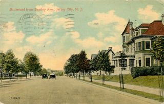 1917 Jersey Postcard: Boulevard From Bentley Ave. ,  Jersey City,  Nj