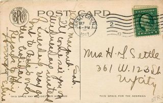 1917 JERSEY POSTCARD: BOULEVARD FROM BENTLEY AVE. ,  JERSEY CITY,  NJ 2