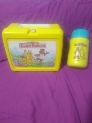 Vintage The World Of Teddy Ruxpin 1986 Lunchbox With Thermos And Lid