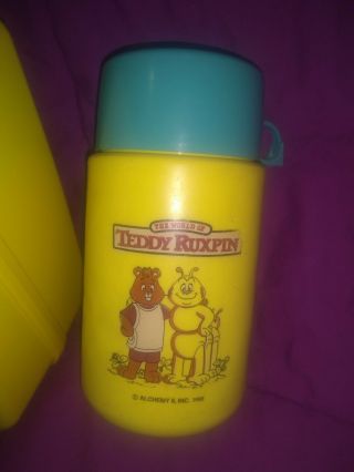 VINTAGE THE WORLD OF TEDDY RUXPIN 1986 LUNCHBOX WITH THERMOS AND LID 2