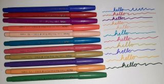 Pentel Color Pen Fine Point Markers 11 Colors Vintage Set All Work