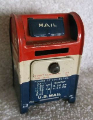 Vintage Metal (japan) U.  S.  Mail Mailbox Toy 2 5/8 " Tall