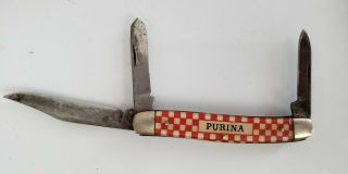 Vintage Purina Kutmaster 3 blade Pocket Knife Utica,  NY 5