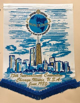 Vintage Rotary International Club 75th Anniversary Chicago Illinois Flag/banner