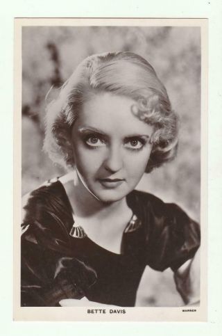 Vintage Real Photo Movie Star Postcard Bette Davis A