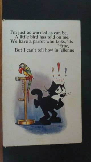 Comic Postcard: Felix The Cat & Talking Parrot Theme