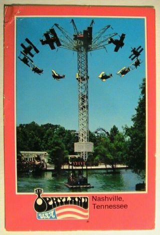 Nashville Tn Barnstormer Ride At Opryland Usa Theme Park Postcard Late 1980 