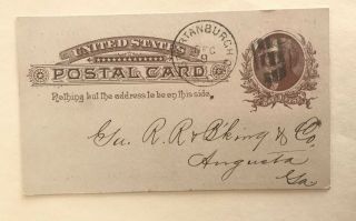 1886 Postcard National Bank Of Spartanburg Postmarked Spartanburgh Courthouse SC 3