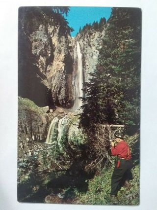 Vintage Postcard Comet Falls - Mount Rainier National Park,  Washington
