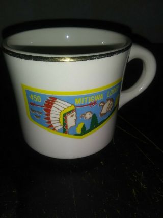 Vintage Mitigwa Lodge 450 Order Of The Arrow Ceramic Coffee Mug Iowa