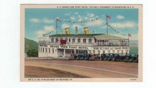 Pa Central City Pennsylvania Antique Linen Post Card Grand View Point Hotel
