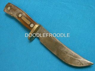 Vintage Schrade Usa 165 Old Timer Woodsman Hunting Skinning Bowie Knife Knives