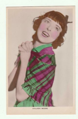 Vintage Tinted Real Photo Movie Star Postcard Colleen Moore