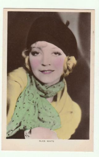 Vintage Tinted Real Photo Movie Star Postcard Alice White
