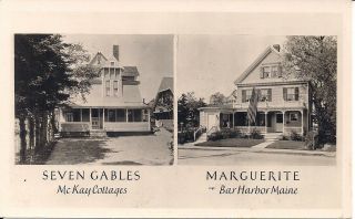 Rppc Bar Harbor,  Maine,  Mckay Cottages,  Inn,  Hotel,  Acadia,  Us Flag 1930 