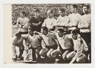 Soccer Football 1960s Uruguay Team Bulgarian 1960s Photo Postcard Rppc /27089