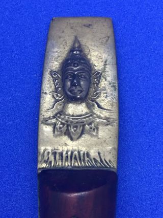Unique Letter Opener Brass And Wood 7 Inches Ornate Figural