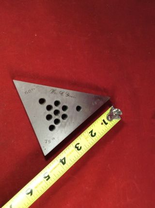 Vintage Machinists Metal 45,  60,  75 Degree Angle Triangle Tool 4