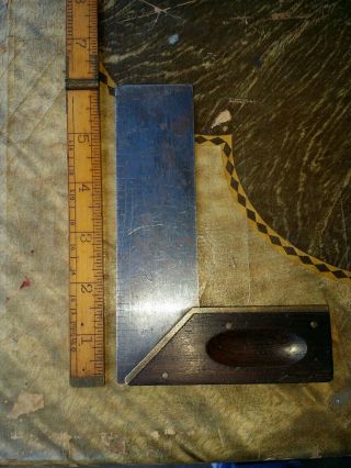 Vintage Stanley No.  2 6 Inch Try Miter Square Sweetheart Era Logo Brass And Wood