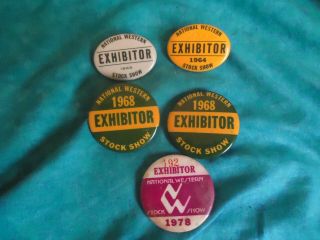 Vintage National Western Stock Show Exhibitor Badges 1963,  64,  68,  78
