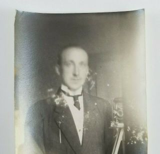 Vintage Abstract Photograph Man With Camera Self Portrait Blurry Face Snapshot 2