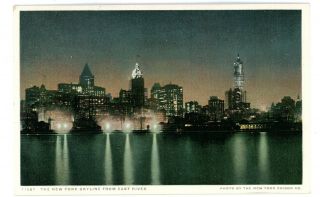 York City Nyc - Skyline From East River - Detroit Publishing Co Postcard
