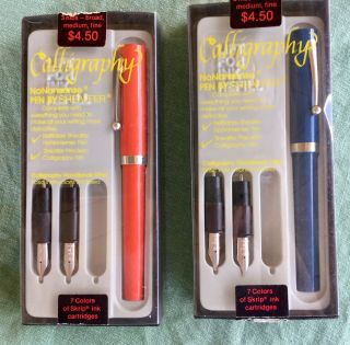 2 Vintage Sheaffer Calligraphy Fountain Pen Set Nononsense Nibs