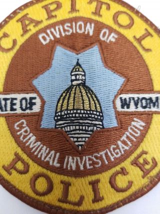 Old Wyoming Capitol Police Patch Vintage Division of Criminal investigation 3