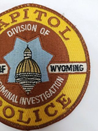Old Wyoming Capitol Police Patch Vintage Division of Criminal investigation 4