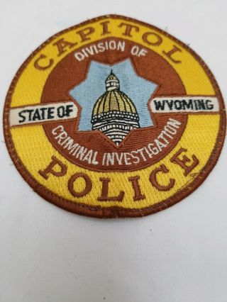 Old Wyoming Capitol Police Patch Vintage Division of Criminal investigation 6