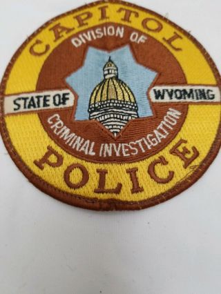 Old Wyoming Capitol Police Patch Vintage Division of Criminal investigation 7
