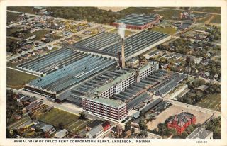 Anderson Indiana Delco Remy Corp Plant Aerial View Antique Postcard K96641