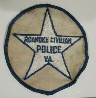 VINTAGE CITY CIVILIAN POLICE PATCH ROANOKE,  VA,  OLD,  OLD SCHOOL RARE 3