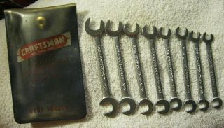 Vintage Sears Craftsman - V - 8 Open End 90 Ignition Wrench Set 9 4306 Usa Tools