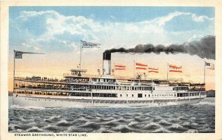 Steamer Greyhound White Star Line 1920s Postcard Steamship