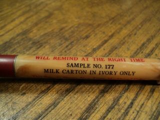 Vintage Ritepoint Mechanical Pencil Sample No.  177 Borden ' s Milk Carton Top 4