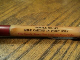 Vintage Ritepoint Mechanical Pencil Sample No.  177 Borden ' s Milk Carton Top 5