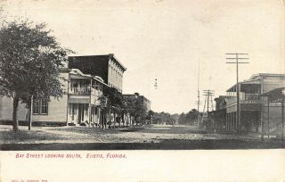Fl 1900’s Rare Florida Bay Street Looking South In Eustis,  Fla - Lake County
