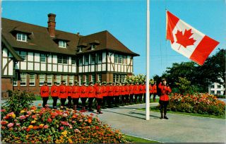 Rcmp Mounties Raising Canadian Flag Royal Canadian Mounted Police Postcard F18
