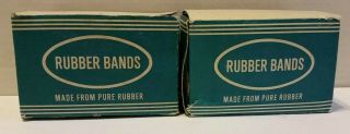 Vintage Arrow Rubber Bands 2 Boxes Advertising Office Supply Desk Crafting Items