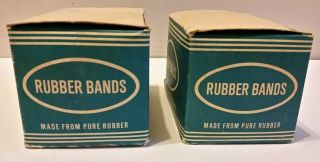 Vintage Arrow Rubber Bands 2 Boxes Advertising Office Supply Desk Crafting Items 2