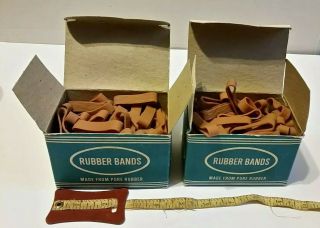 Vintage Arrow Rubber Bands 2 Boxes Advertising Office Supply Desk Crafting Items 5