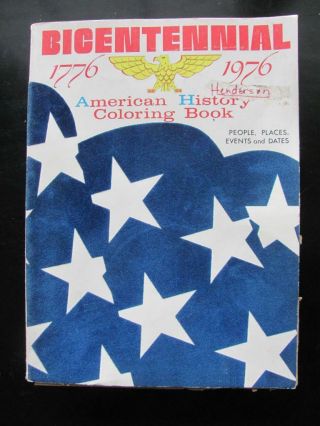 Vintage 1776 - 1976 Bicentennial American History Events (uncolored) Coloring Book