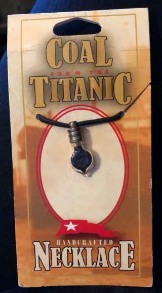 Coal From The Rms Titanic Filled Pendant,  Necklace Authentic Certified