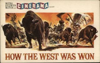 Movie Tv Advert.  How The West Was Won - Mgm Cinerama Chrome Postcard Vintage