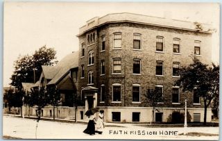 1910s Chicago Il Rppc Postcard " Faith Mission Home " Street View Roy Ledge Photo