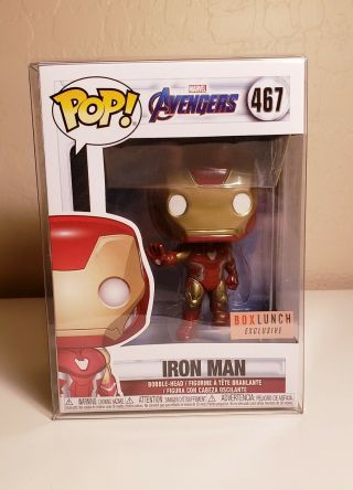 Funko Pop Marvel Avengers Endgame Iron Man Box Lunch Exclusive With Protector