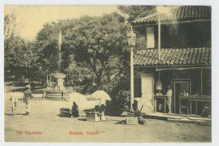 The Fountain Badulla Ceylon Sri Lanka Vintage Postcard A9